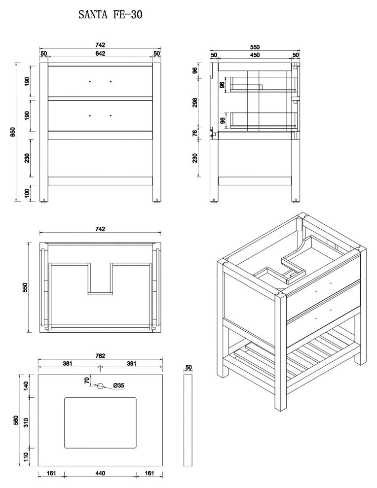 Parker 30 Single Sink Bath Vanity in Navy Blue  2" Carrara Quartz