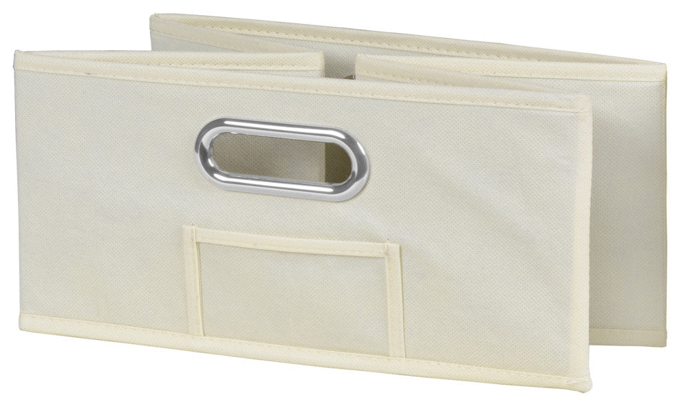 Niche Cubo Set of 12 Half-Size Foldable Fabric Storage Bins- Natural