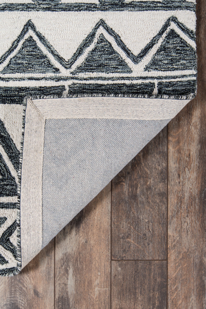 Momeni Mallorca Wool Hand Hooked Charcoal Area Rug 5'x8'