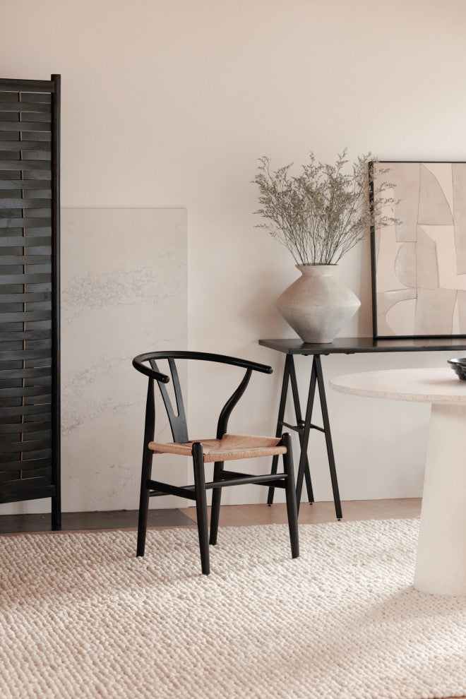 Ventana Dining Chair Black And Natural, Set of 2