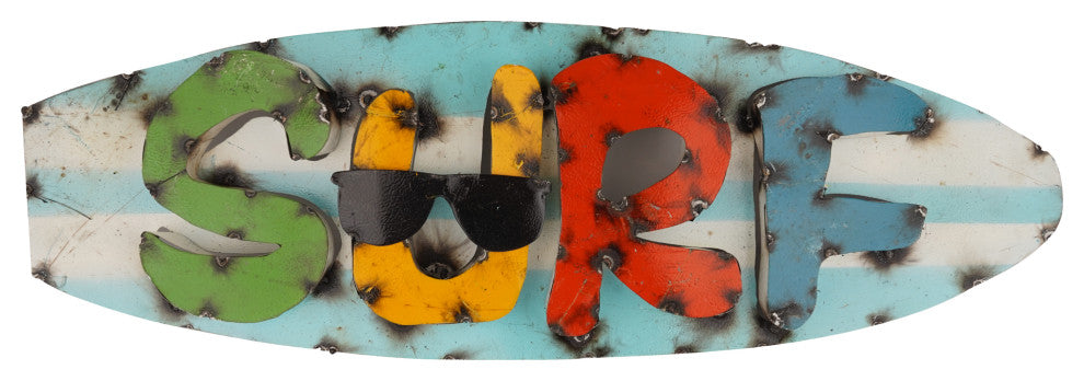 "Surf" Recycled Metal Sign