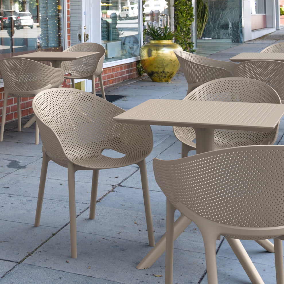 Sky Pro Stacking Dining Chair Taupe Set of 2