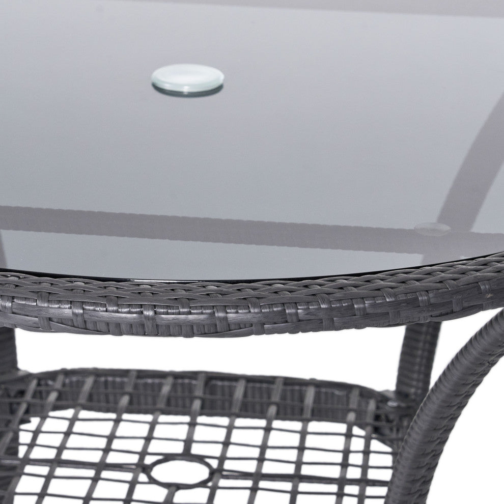 GDF Studio Hopp Outdoor Bistro Gray PE Table