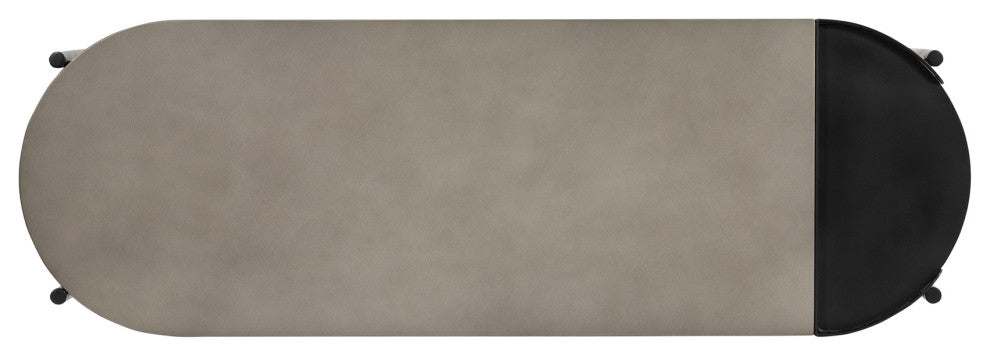 Dua Concrete and Black Metal Modern Console Table