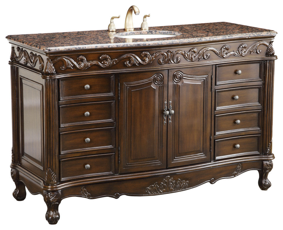 56" Classic-Style Beckham Bathroom Sink Vanity