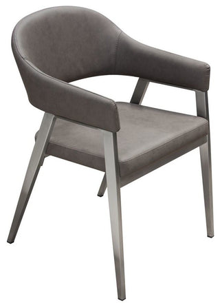 Diamond Sofa Adele Dining/Accent Chairs, Gray Leatherette, Set of 2