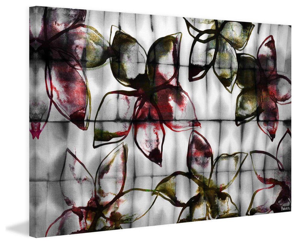 "Floral Outlines" Fine Art Canvas Print, 24"x16"