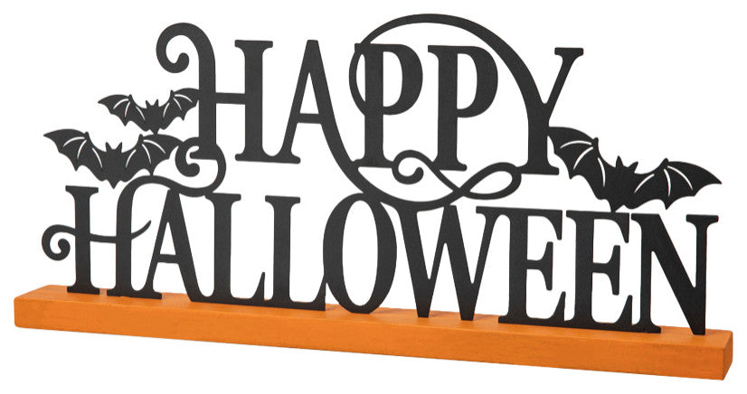 18"L Halloween Wood & Metal Table Decor