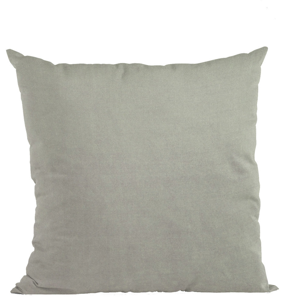 Grey Solid Shiny Velvet Luxury Throw Pillow, Double sided 18"x18"