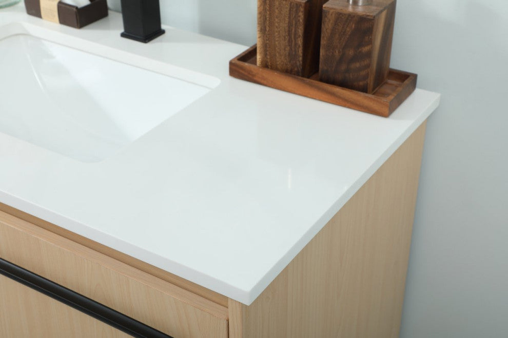 Sue 36" Single Bathroom Vanity, Maple