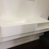 ADM Rectangular Countertop Sink, White, 48", Matte White