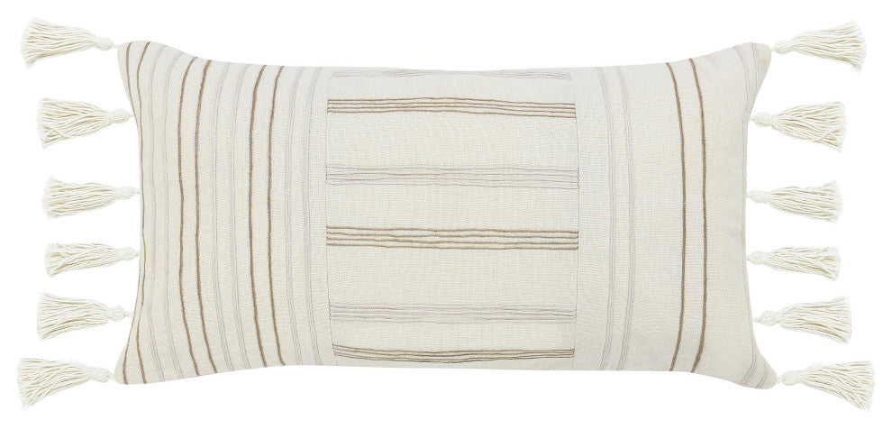 Apana Linen Embroidered Throw Pillow by Kosas Home, 14x26