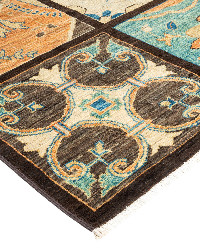 Eclectic, One-of-a-Kind Hand-Knotted Area Rug Brown, 6' 3" x 17' 10"