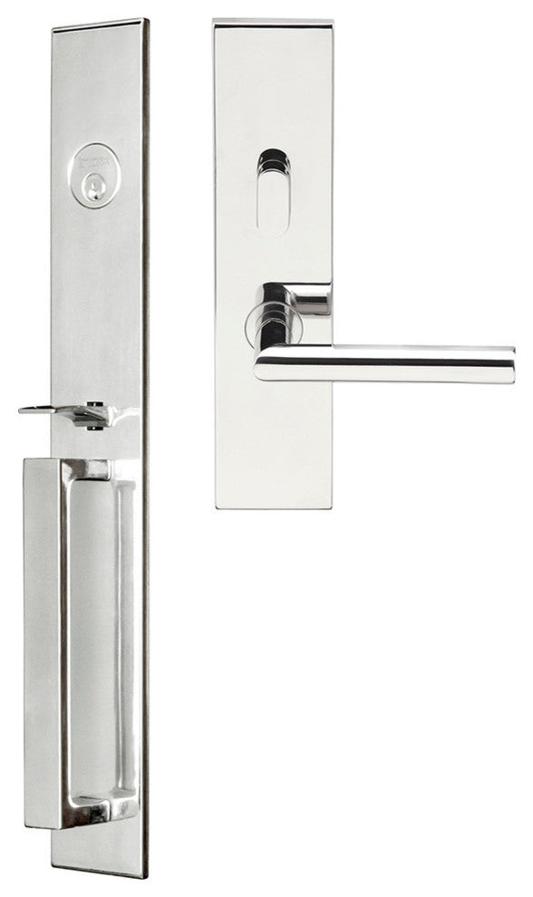 Frankfurt Lever, Mortise Entry Handleset, Left Hand, Polished Stainless Steel