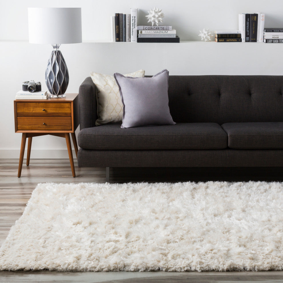 Surya Ashton ASH-1300 Shag Area Rug, Cream, 4' x 10' Runner
