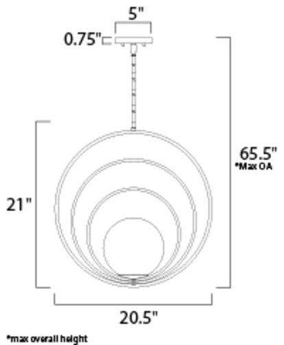 Maxim 26056SW Coronet 1 Light 21" Adjustable Ring Pendant - Satin Brass