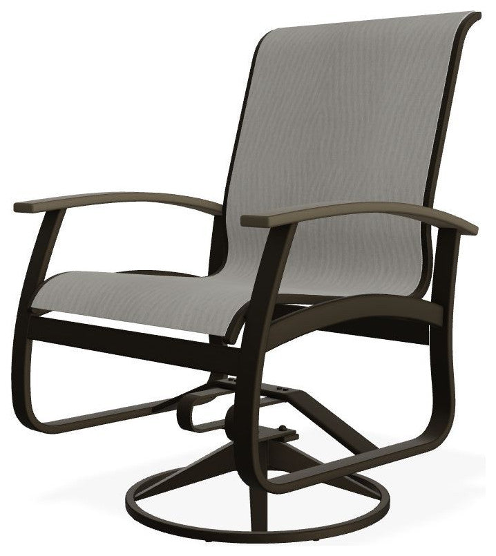 Belle Isle Sling Outdoor Swivel Rocker, Alloy/Beachwood