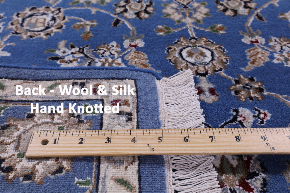 4' 0" X 6' 1" Persian Nain Wool & Silk Hand-Knotted Rug - Q13149