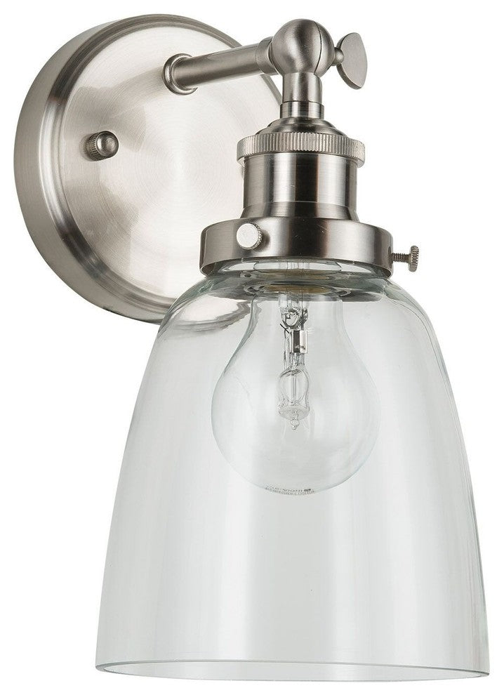 Fiorentino One-Light Wall Sconce with Bulb, Brushed Nickel