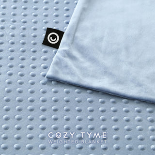 Cozy Tyme Kofi Weighted Blanket, Light Blue, 48"x72", 15LB