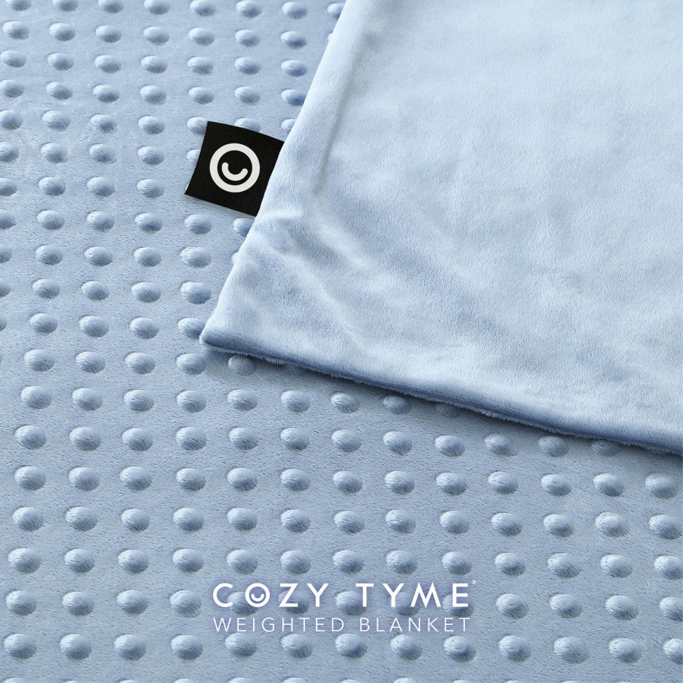 Cozy Tyme Kofi Weighted Blanket, Light Blue, 48"x72", 15LB