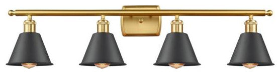 Innovations 516-4W-SG-M8-BK 4-Light Bath Vanity Light, Satin Gold