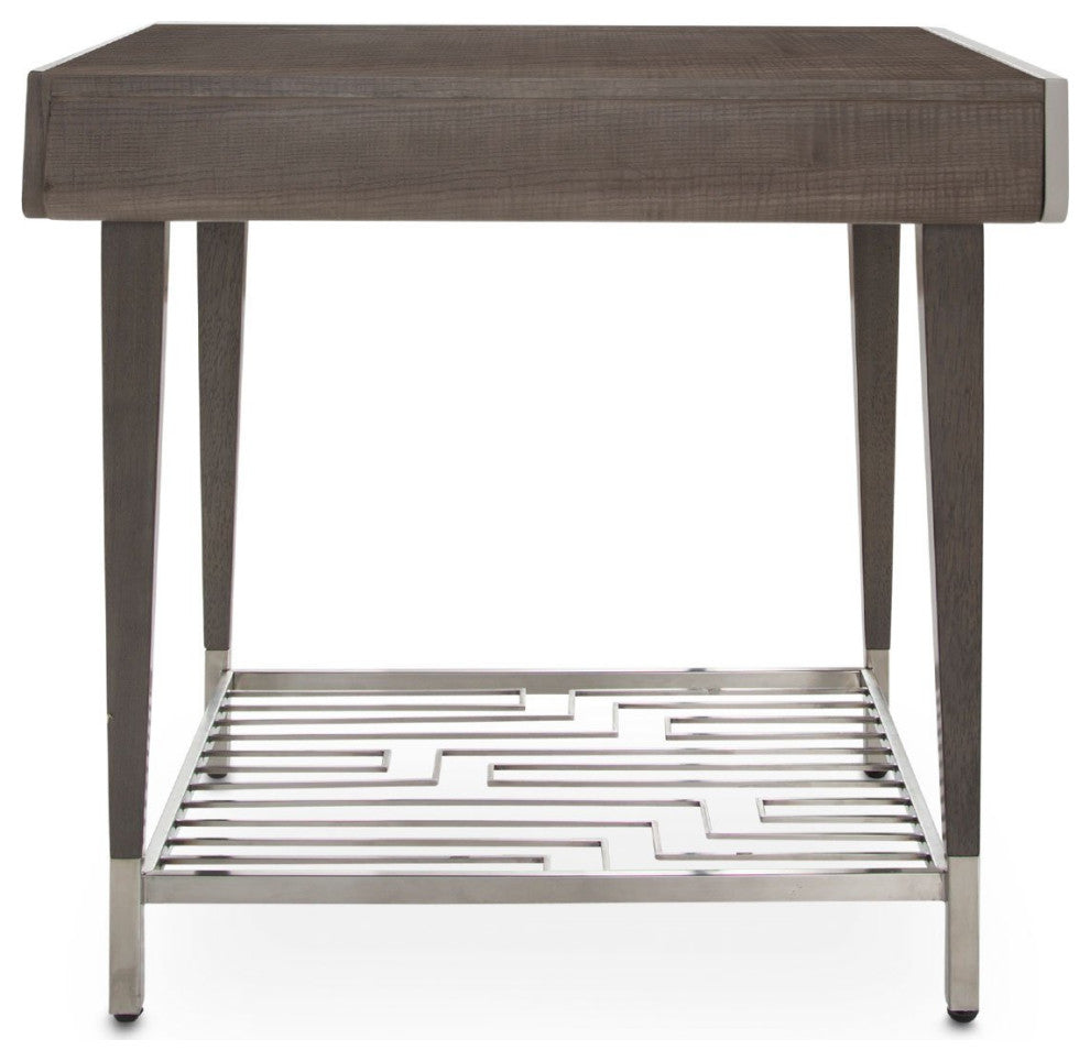 Aico Amini Roxbury Park End Table in Slate
