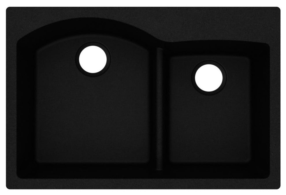 ELGH3322RBK0 Quartz Classic 33" x 22" Drop-in Sink with Aqua Divide, Black