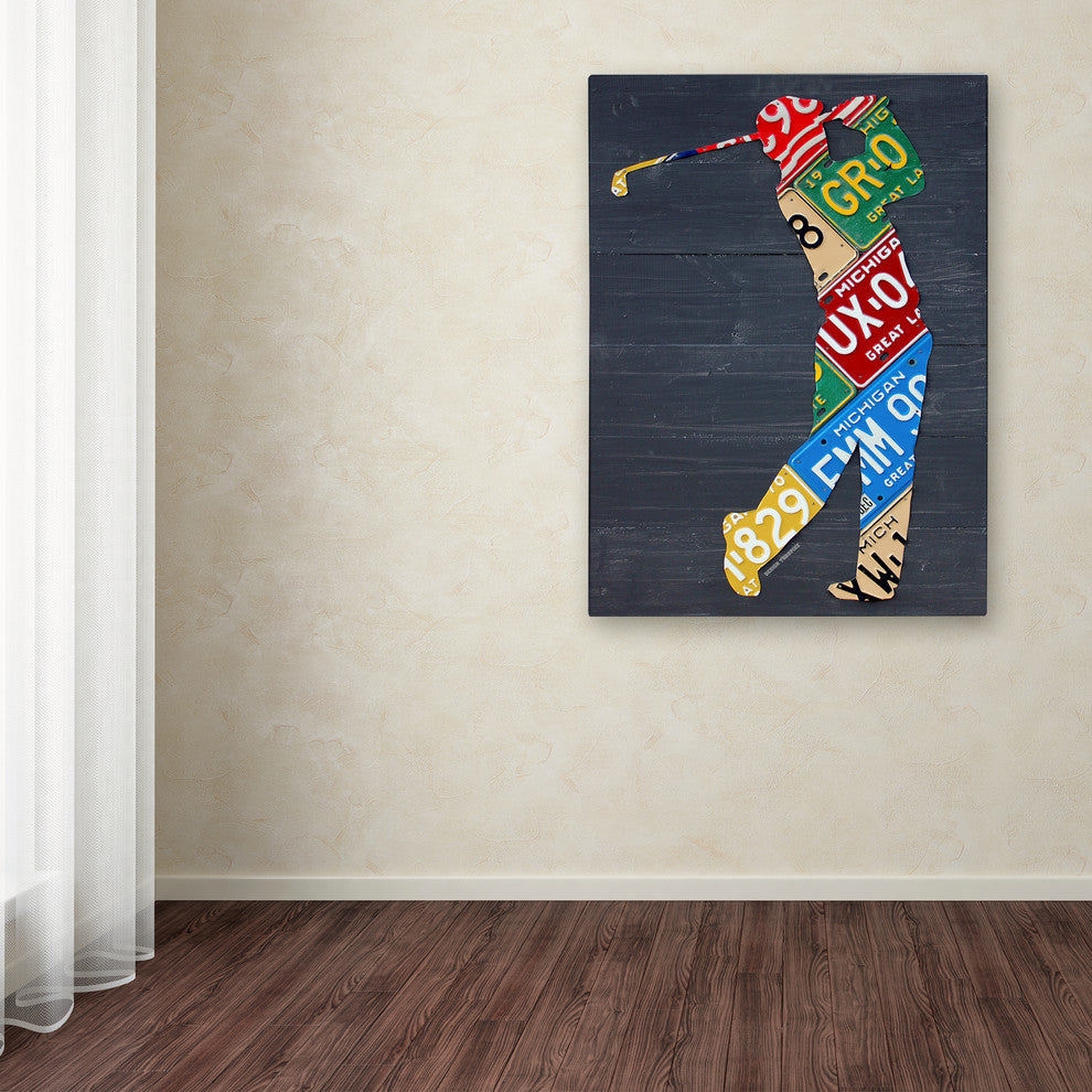 Design Turnpike 'Golfer License Plate art' Canvas Art, 18" x 24"