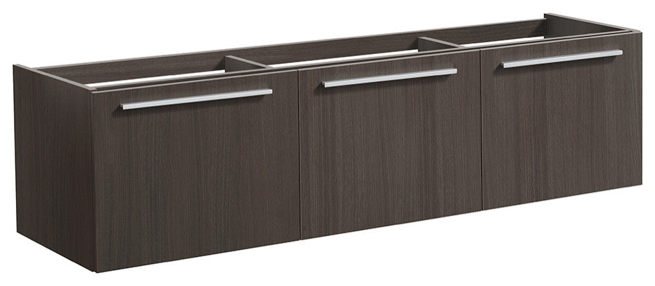 Fresca Vista 60" Gray Oak Wall Hung Single Sink Cabinet