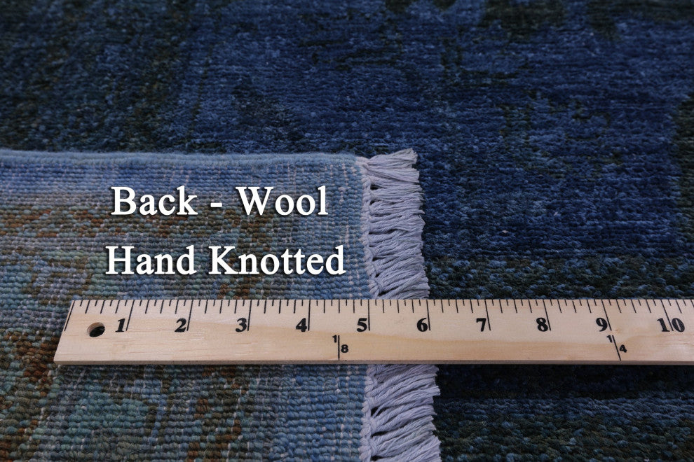Overdyed Full Pile Handmade Wool Rug 9' 3" X 11' 9" - WR2526