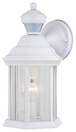 Auburn One Light Outdoor Motion Sensor Wall Light in Textured White