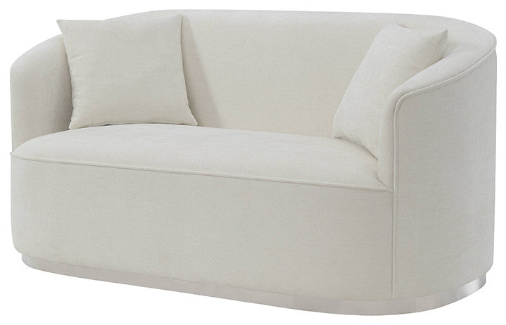 ACME Odette Loveseat With 2 Pillows, Beige Chenille