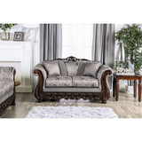 Furniture of America Eston Traditional Chenille Upholstered Loveseat in Gray