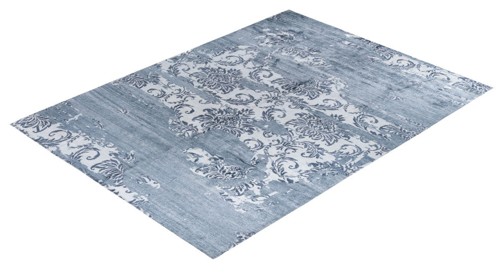 Modern One-of-a-Kind Hand-Knotted Area Rug Gray, 9' 2" x 12' 0"