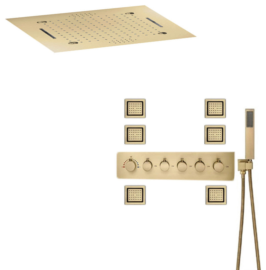 Led Musical Shower System With Hand Shower, Style 5- Touch Panel
