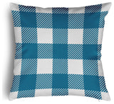 Buffalo Plaid Accent Pillow With Removable Insert, Unreal Teal, 24"x24"