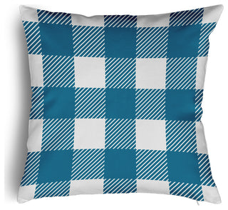 Buffalo Plaid Accent Pillow With Removable Insert, Unreal Teal, 24"x24"