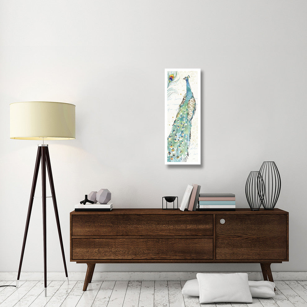 "Peacock Garden III" Digital Paper Print by Anne Tavoletti, 14"x38"