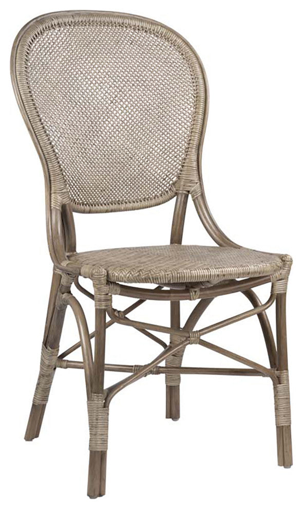 Rossini Rattan Dining Side Chair - Taupe Grey