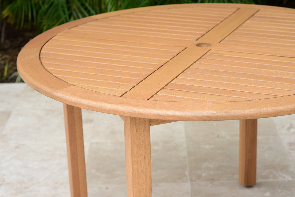 Amazonia Palau Round Teak Finish Patio Dining Table