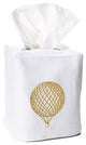Balloon Tissue Box Cover, White Linen