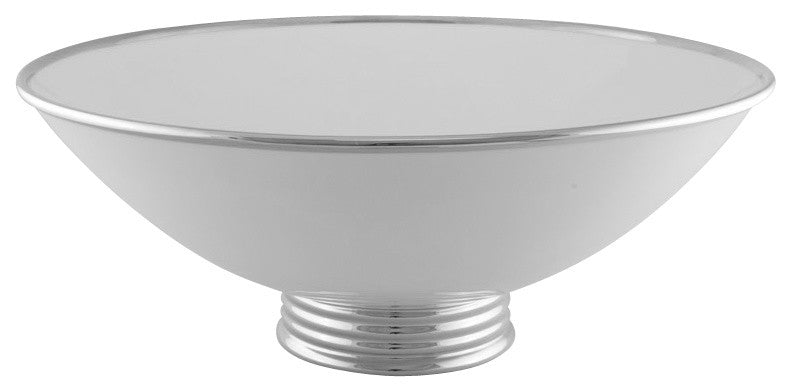 Arienne Center Bowl, White & Platinum