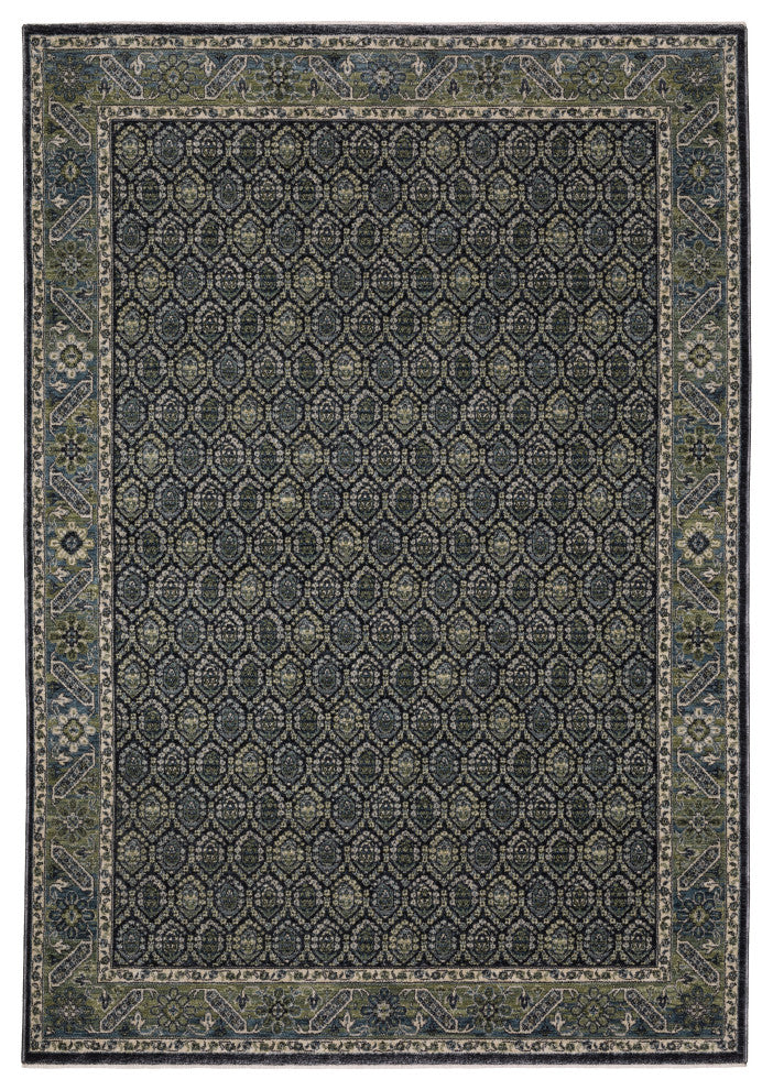 Oriental Weavers Eliana ELI01 Border Rug, Blue, 3'3"x5'