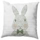 Monochrome Bunny Easter Decorative Throw Pillow, Laurel Tree Green, 26x26"