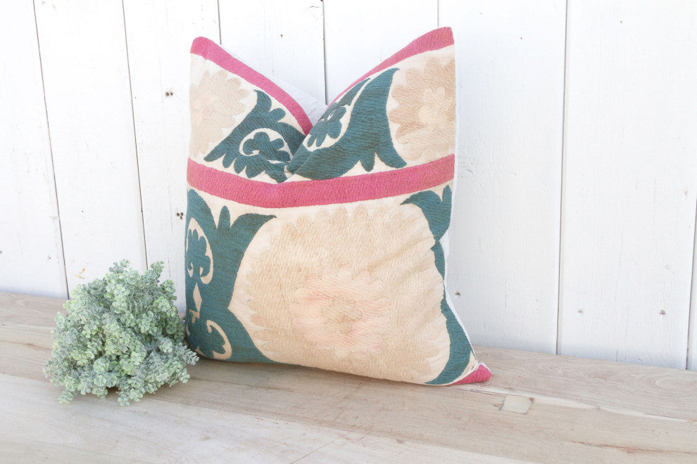 Peach Vintage Suzani Pillow