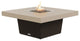 Square Fire Pit Table, 48x48, Chat Height, Propane, Beige Powdercoat Top, Bronze