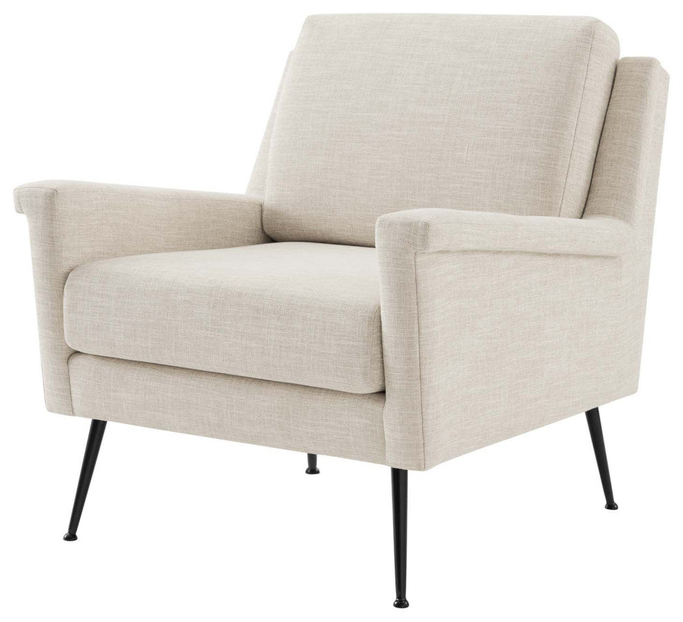 Armchair Accent Chair, Fabric, Black Beige, Modern, Living Lounge Hospitality