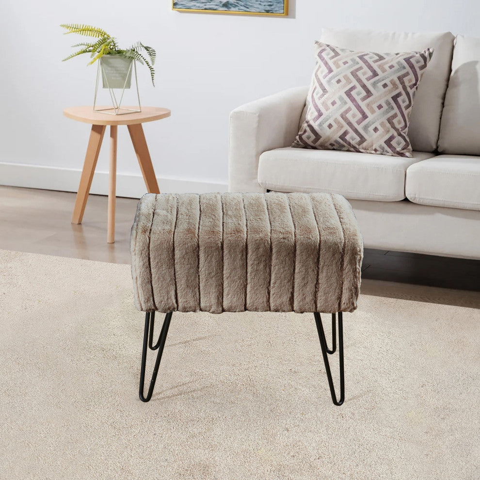 Serenta Super Mink Ottoman, Fungi, 19''x13''x17''