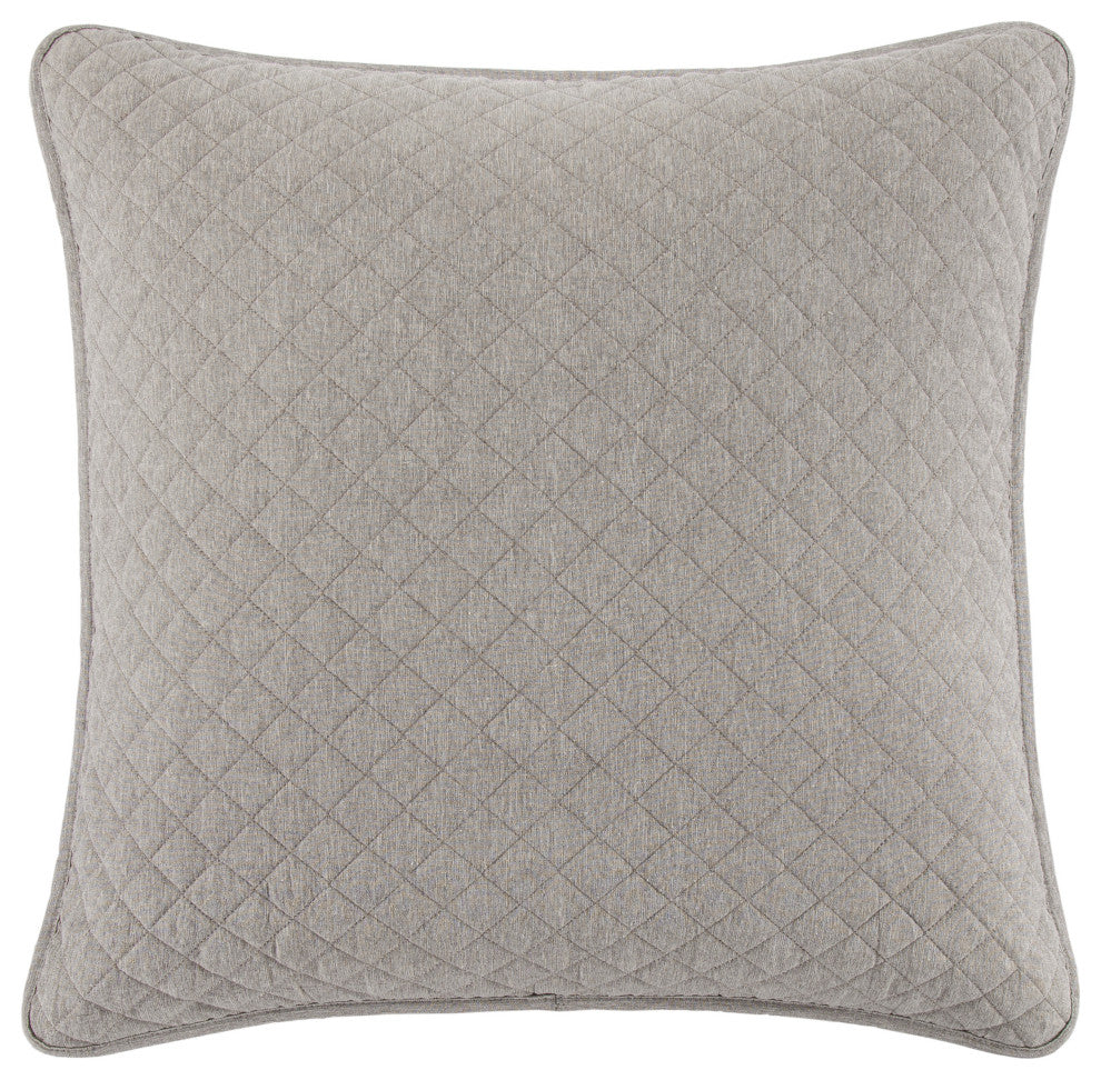 Anna Diamond Quilted Euro Sham, 27"x27", 1 Piece, Taupe